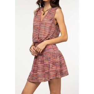 Ramy Brook Thea Dress Pink Multicolor Metallic Drop Waist Dress, Size 4, NWT!